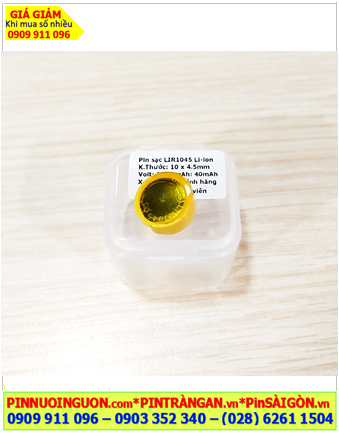 Pin tai nghe Bluetooth LIR1045 lithium 3.7v (40mAh, 10mmx4.5mm), Nhận thay Pin Bluetooth